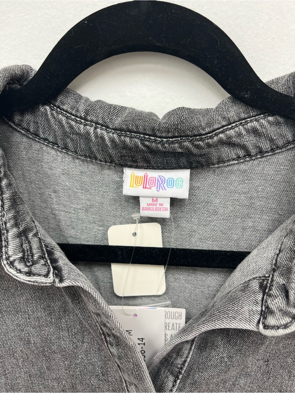 LuLaRoe Ashton denim black acid wash Dress - Picture 4 of 9